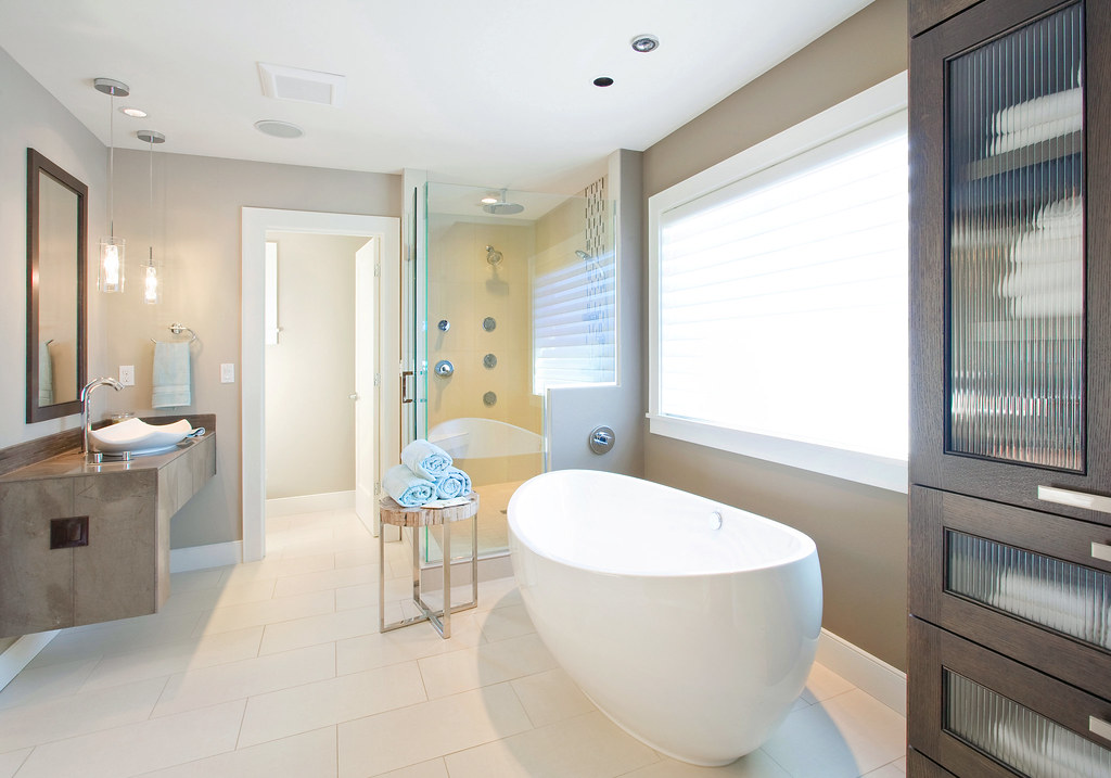 Bright spotless bathroom with a calm spa-like feel