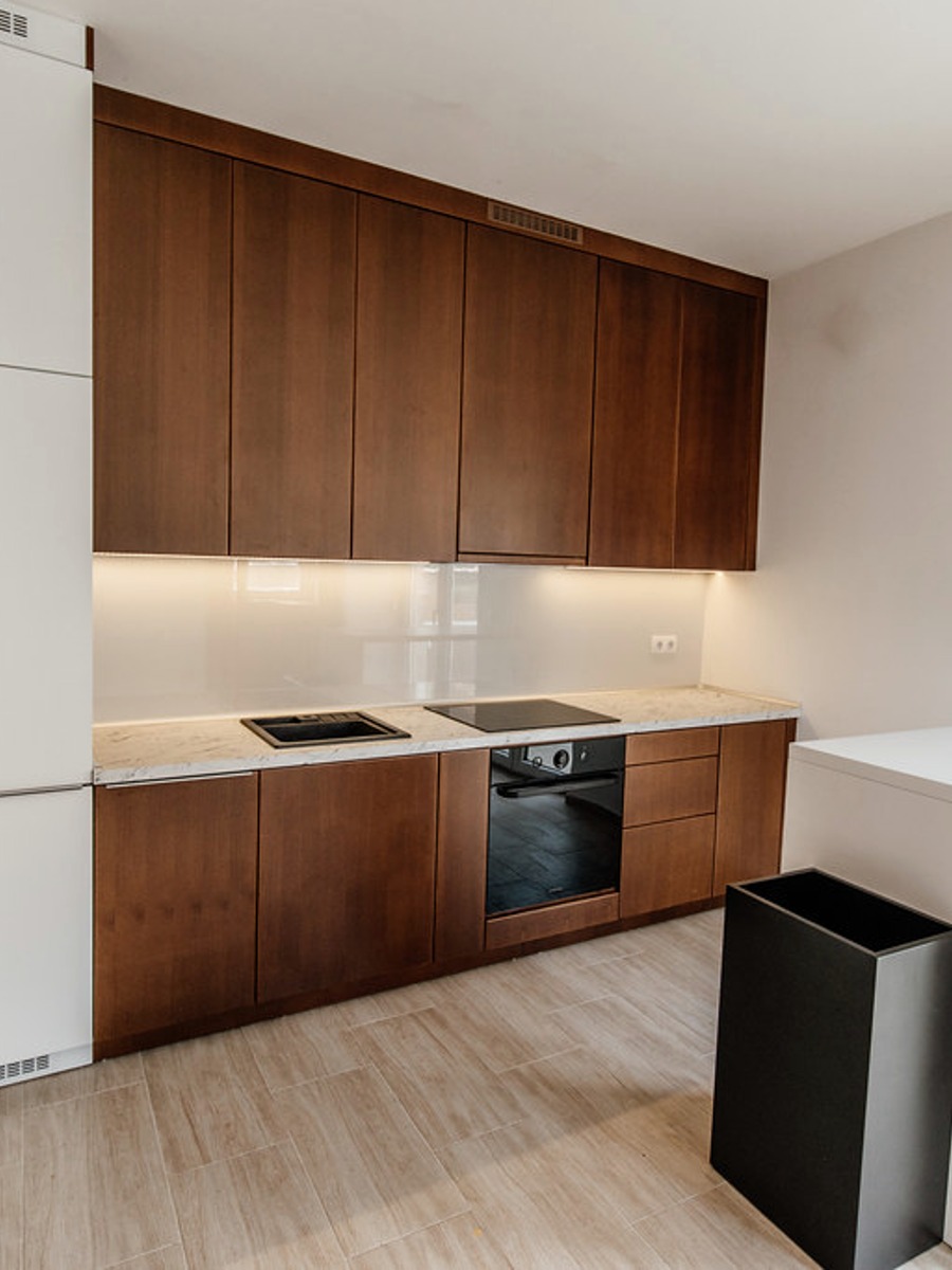 Bright freshly cleaned kitchen with soft natural light